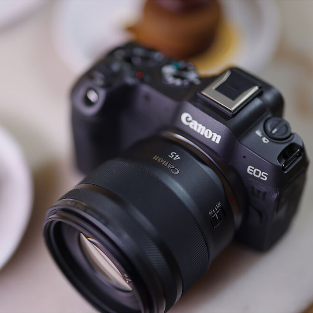 Canon RF 45mm F1.2 STM lens 2 Canon RF 45mm F1.2 STM lens on camera